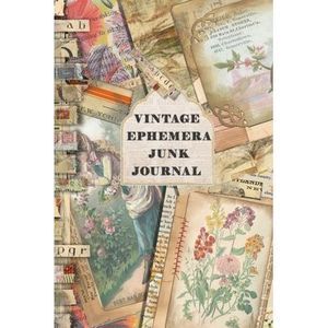 Vintage Ephemera Junk journal: Full colour slimline paperback journalling book f